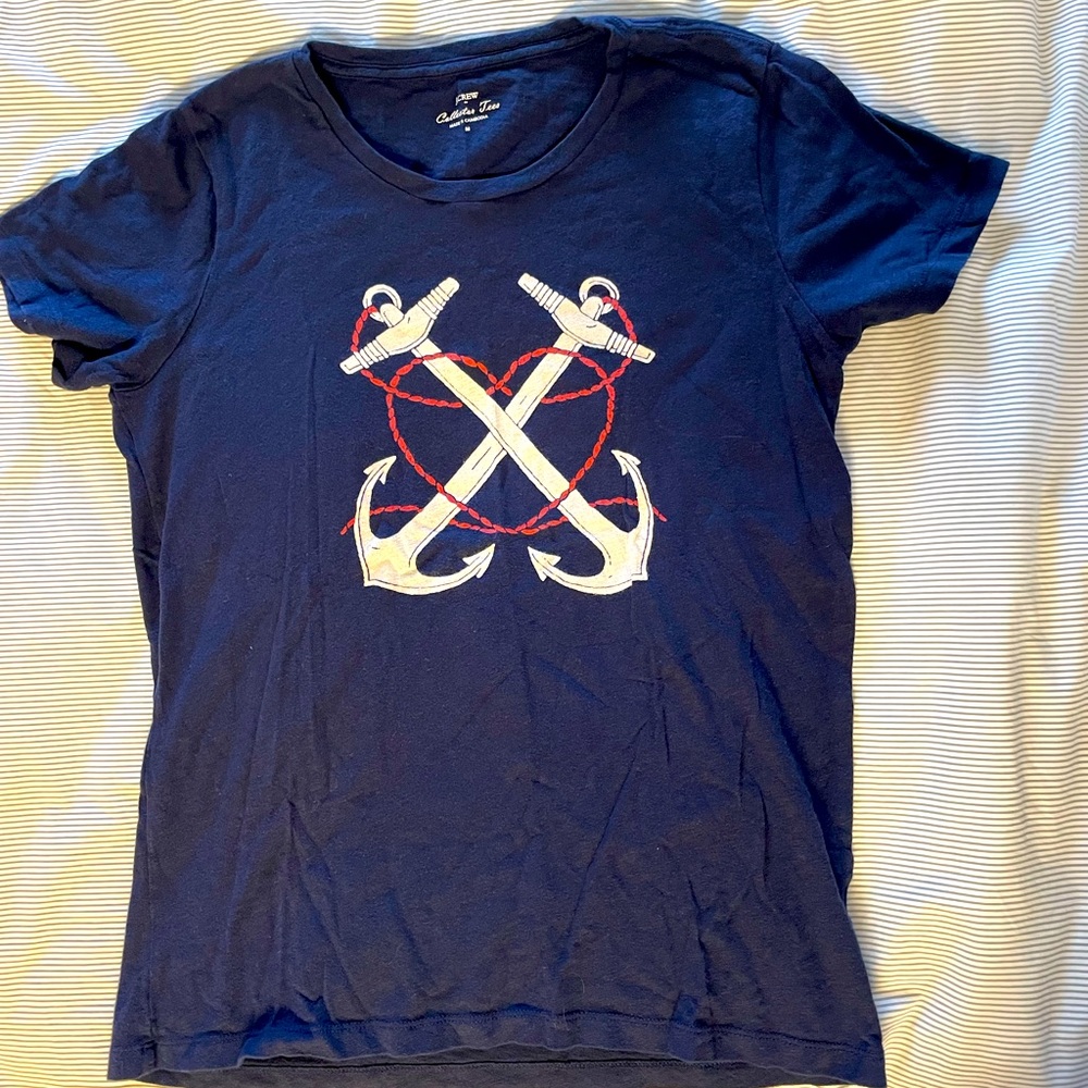 Blue anchor j-crew women’s shirt